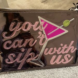 “You Can’t Sip With Us” Unique fashionable metallic clutch. 10x6inch